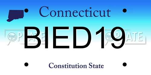 BIED19 Connecticut License Plate