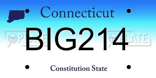 BIG214 Connecticut License Plate