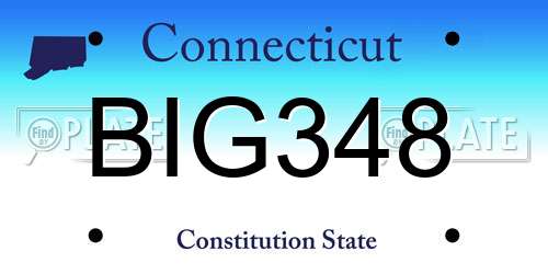 BIG348 Connecticut License Plate