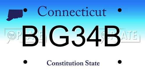 BIG34B Connecticut License Plate