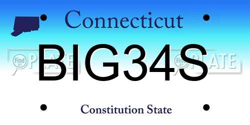 BIG34S Connecticut License Plate