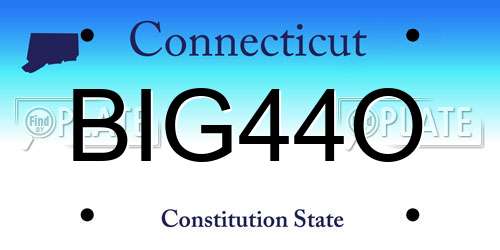 BIG44O Connecticut License Plate