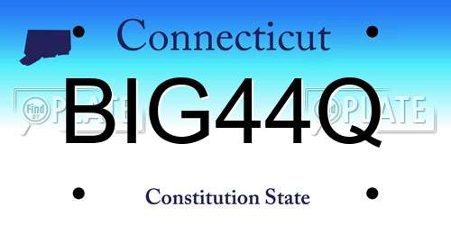BIG44Q Connecticut License Plate