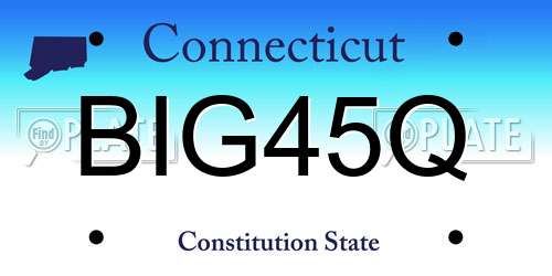 BIG45Q Connecticut License Plate