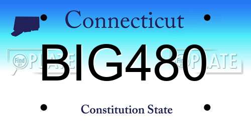 BIG480 Connecticut License Plate