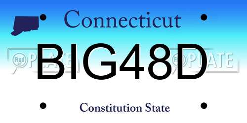 BIG48D Connecticut License Plate