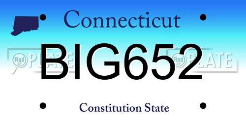 BIG652 Connecticut License Plate