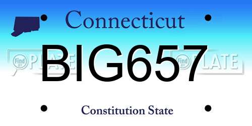 BIG657 Connecticut License Plate
