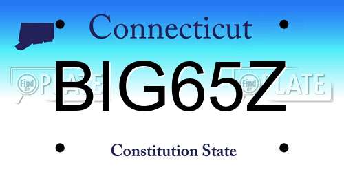 BIG65Z Connecticut License Plate