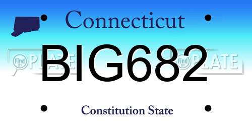 BIG682 Connecticut License Plate