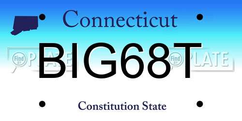BIG68T Connecticut License Plate