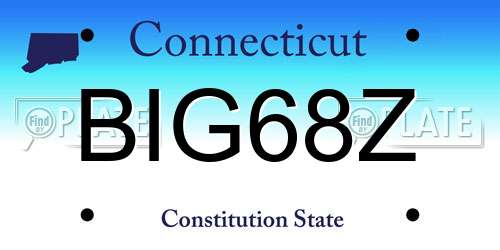 BIG68Z Connecticut License Plate