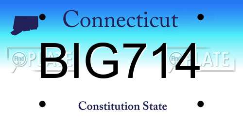 BIG714 Connecticut License Plate