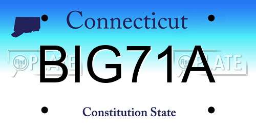 BIG71A Connecticut License Plate