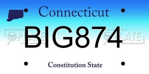 BIG874 Connecticut License Plate