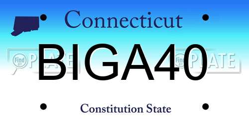 BIGA40 Connecticut License Plate