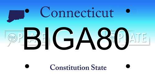 BIGA80 Connecticut License Plate