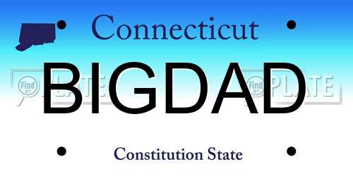 BIGDAD Connecticut License Plate