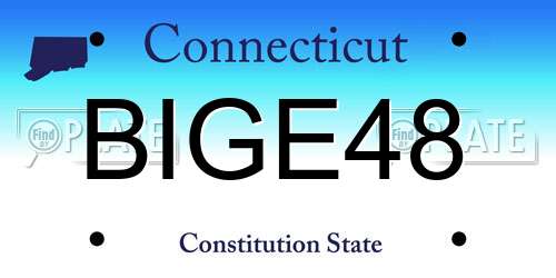 BIGE48 Connecticut License Plate