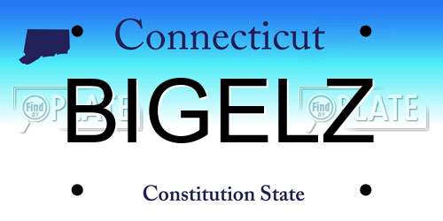 BIGELZ Connecticut License Plate