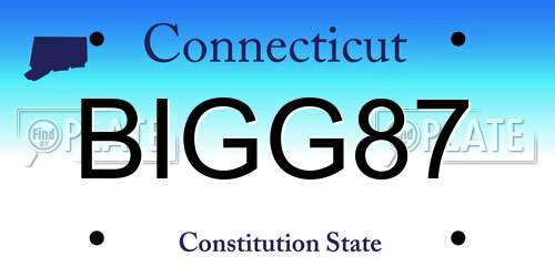 BIGG87 Connecticut License Plate