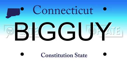 BIGGUY Connecticut License Plate