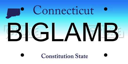 BIGLAMB Connecticut License Plate