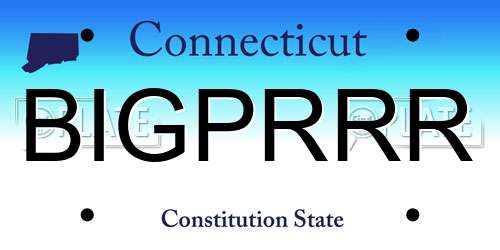 BIGPRRR Connecticut License Plate