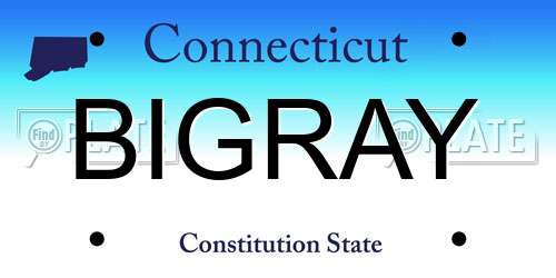 BIGRAY Connecticut License Plate