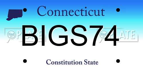 BIGS74 Connecticut License Plate