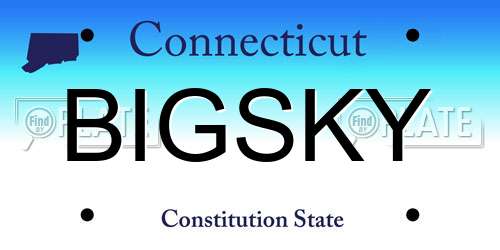 BIGSKY Connecticut License Plate