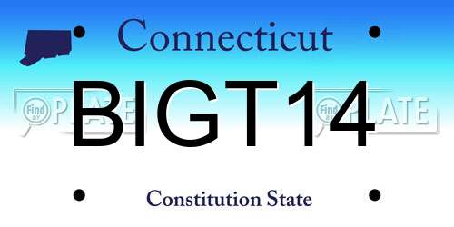 BIGT14 Connecticut License Plate