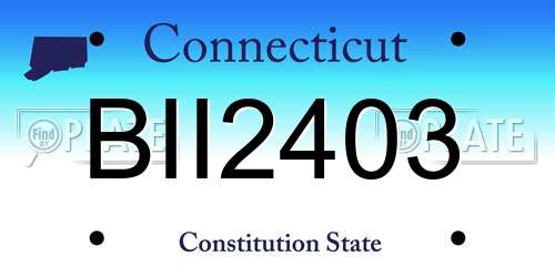 BII2403 Connecticut License Plate