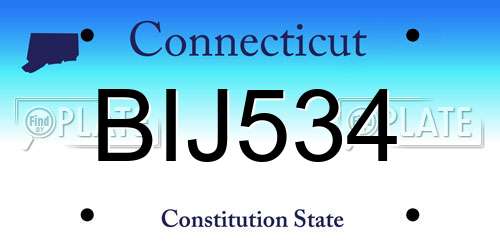 BIJ534 Connecticut License Plate
