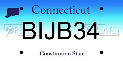 BIJB34 Connecticut License Plate