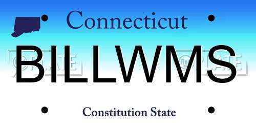 BILLWMS Connecticut License Plate