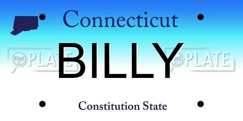 BILLY Connecticut License Plate