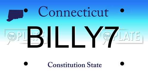 BILLY7 Connecticut License Plate