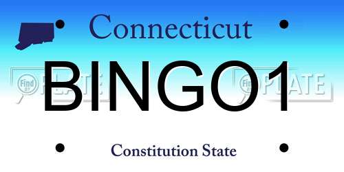BINGO1 Connecticut License Plate