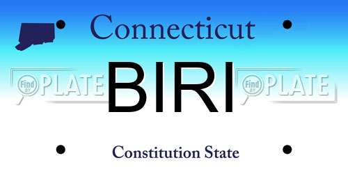 BIRI Connecticut License Plate