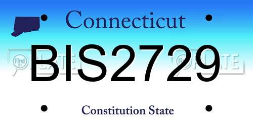 BIS2729 Connecticut License Plate