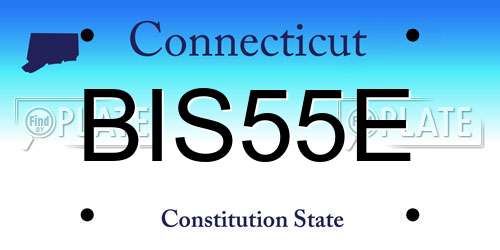 BIS55E Connecticut License Plate