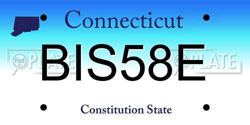 BIS58E Connecticut License Plate