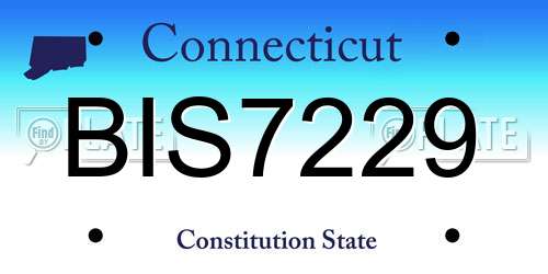 BIS7229 Connecticut License Plate