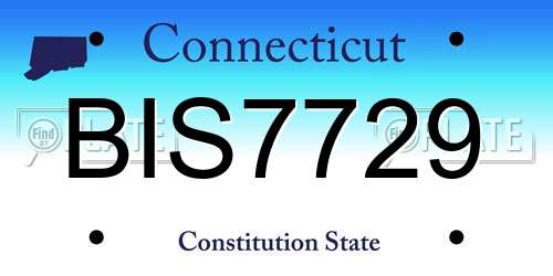 BIS7729 Connecticut License Plate