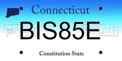 BIS85E Connecticut License Plate