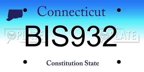 BIS932 Connecticut License Plate