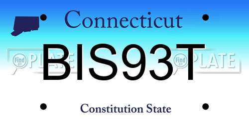 BIS93T Connecticut License Plate