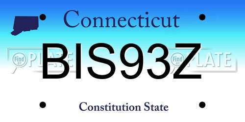 BIS93Z Connecticut License Plate