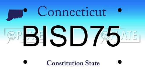 BISD75 Connecticut License Plate